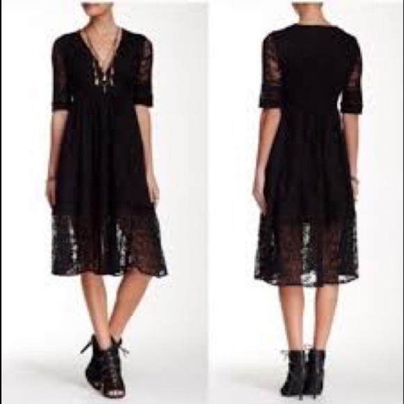 Free People Laure Black Lace Midi Dress - Picture 5 of 8